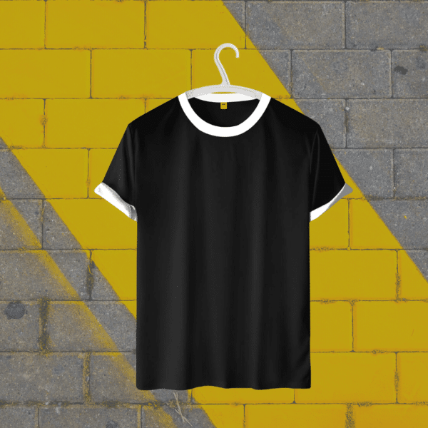 Basic T Shirt – Black Contrast Rib