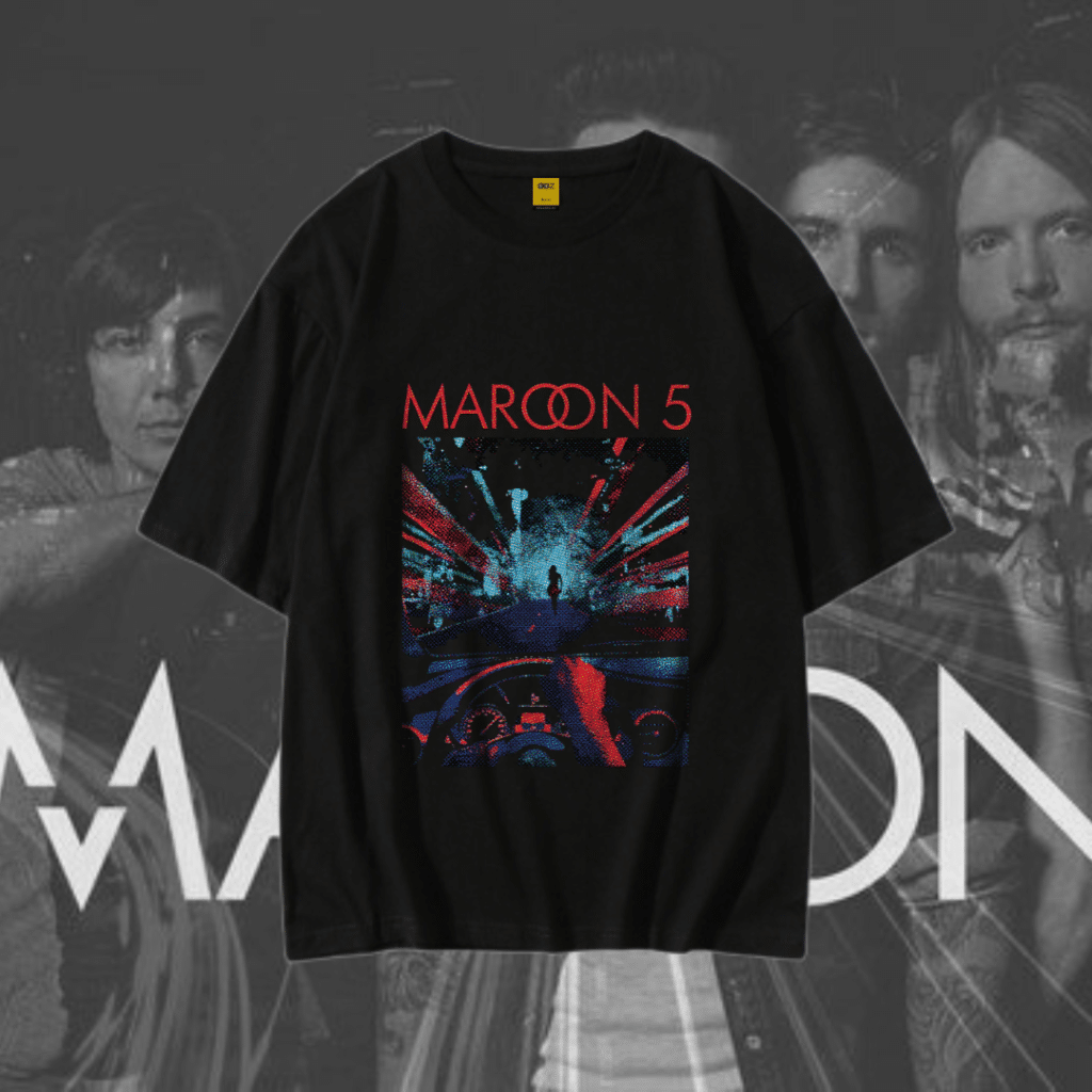 Drop Shoulder T-Shirt (Maroon 5)