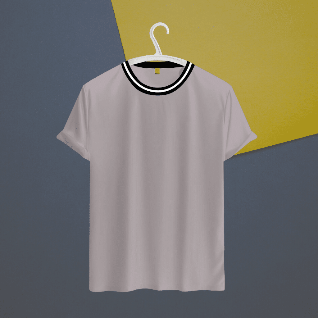 Basic T Shirt – Lavender Contrast Rib