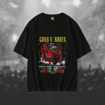 Drop Shoulder T-Shirt (Gun and Roses 02)