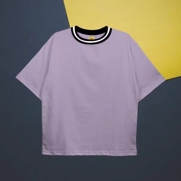 Basic Drop Shoulder T-Shirt (Lavender wt Rib)
