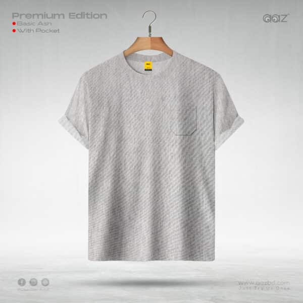 Premium Basic T Shirt – Ash with Pocket