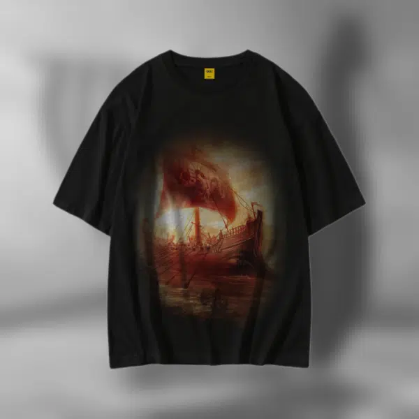 Drop Shoulder T-Shirt (Vikings Ships)