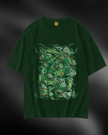Drop Shoulder T-Shirt (Green Dragon)