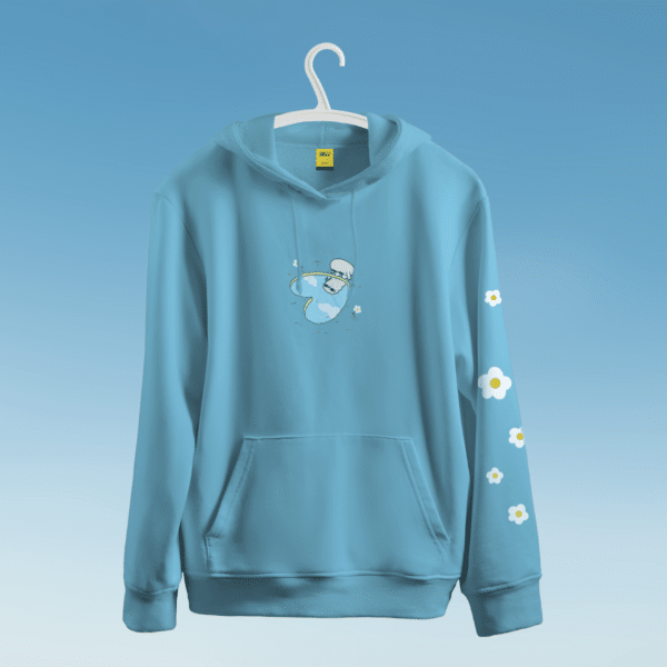 Premium Oversized Hoodie (Sky Flower)