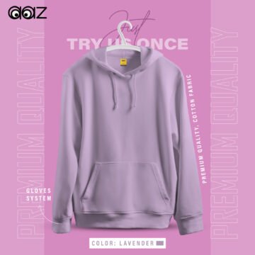 Solid Premium Drop Shoulder Hoodie (Lavender)