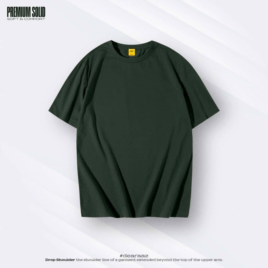 Solid Drop Shoulder T-Shirt (Olive Green)