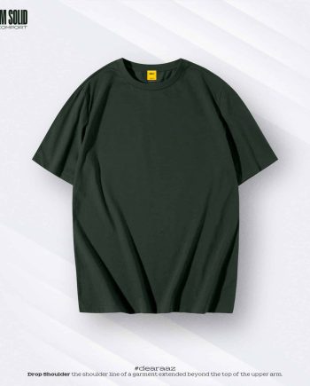 Solid Drop Shoulder T-Shirt (Olive Green)
