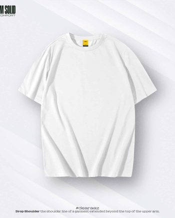 Solid Drop Shoulder T-Shirt (White)
