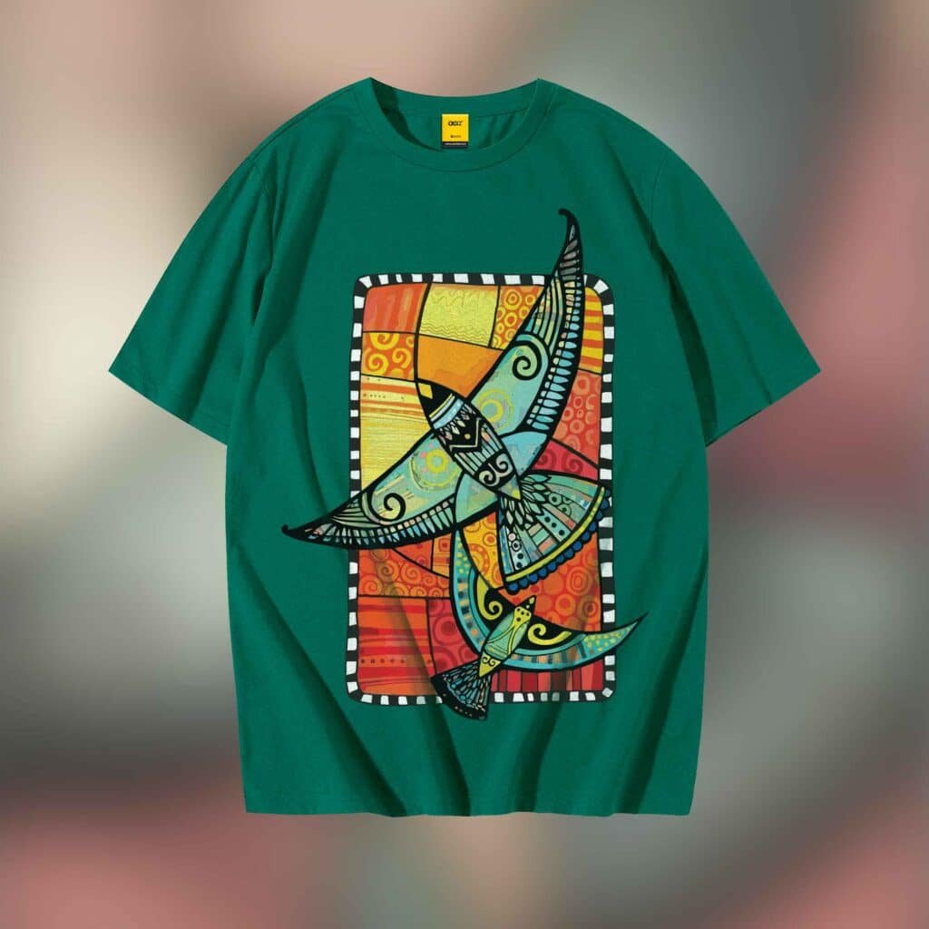 Drop Shoulder T-Shirt (Birds)