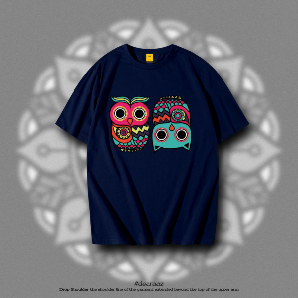 Drop Shoulder T-Shirt (Owl 02)