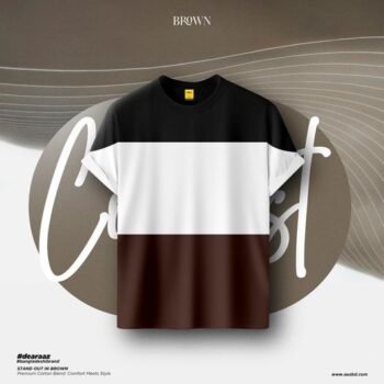 Premium Half Sleeves T Shirt (Brown Contrast)