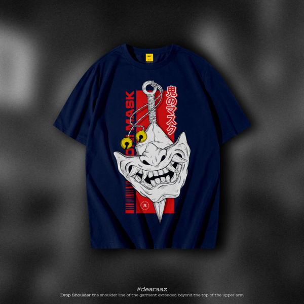 Drop Shoulder T-Shirt (Oni Mask)