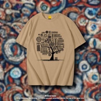 Drop Shoulder T-Shirt (Ethnic Tree)