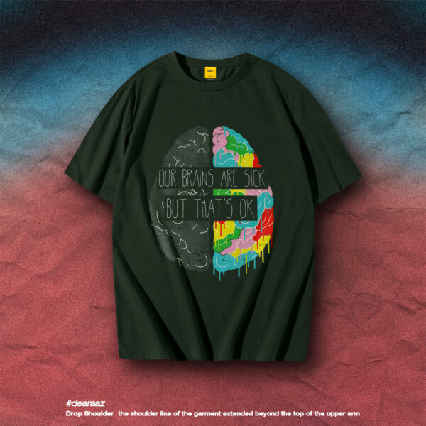 Drop Shoulder T-Shirt (Brains)