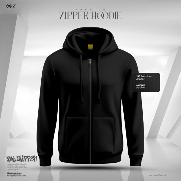 Premium Zipper Hoodie (Black)