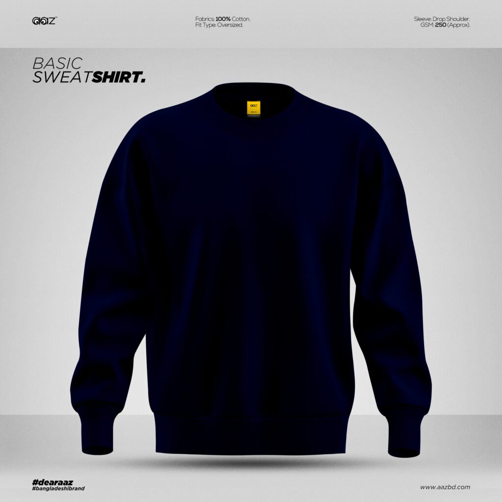 Basic Premium Oversized Sweatshirt (Navy Blue)