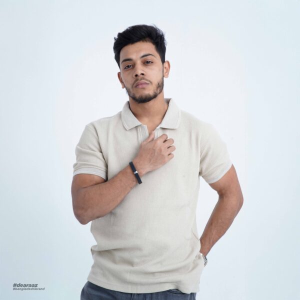 Premium Buttonless Polo (Beige)