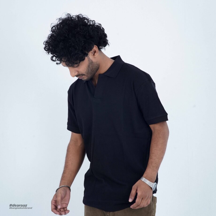 Premium Buttonless Polo (Black)