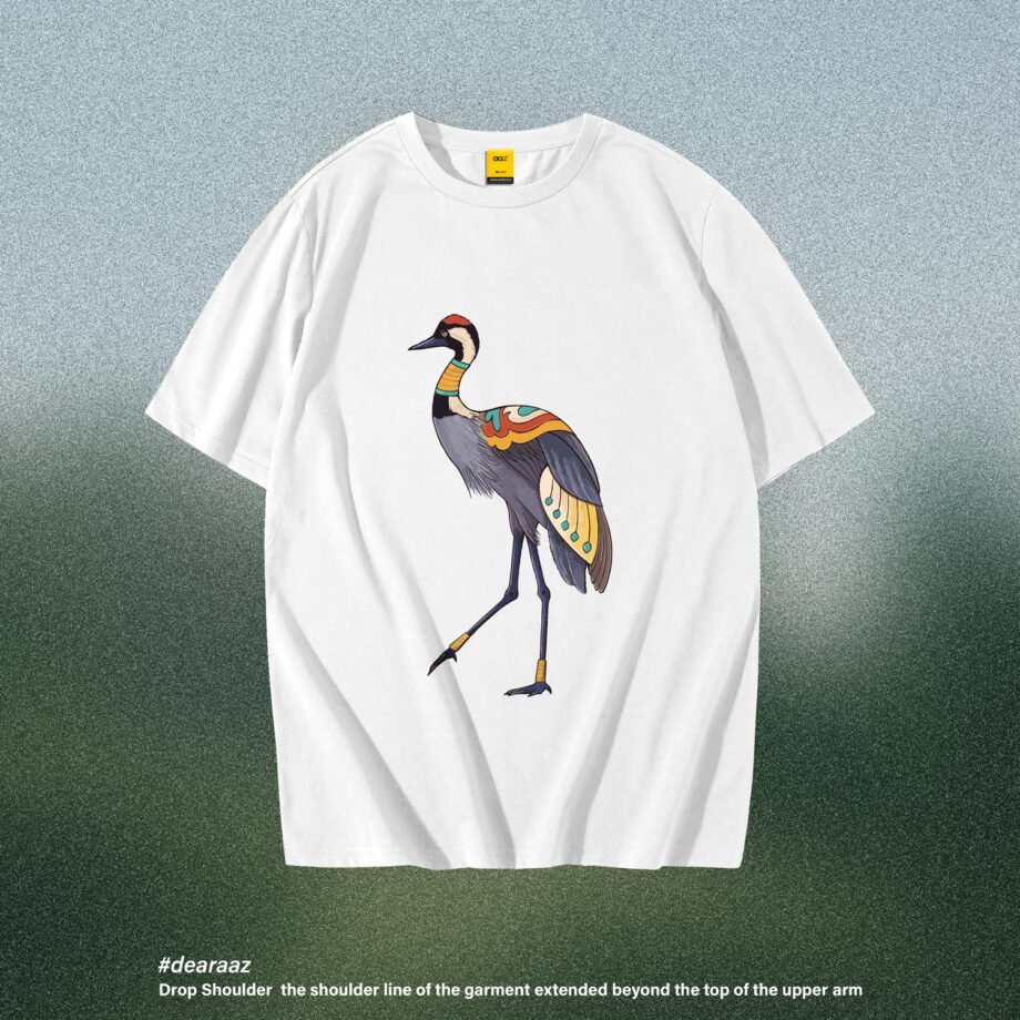 Drop Shoulder T-Shirt (Common Crane)
