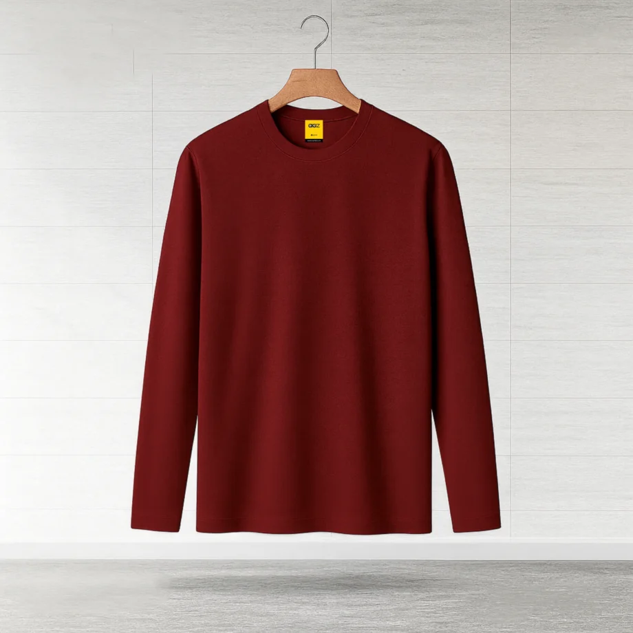 Basic Long Sleeve T-Shirt – Maroon