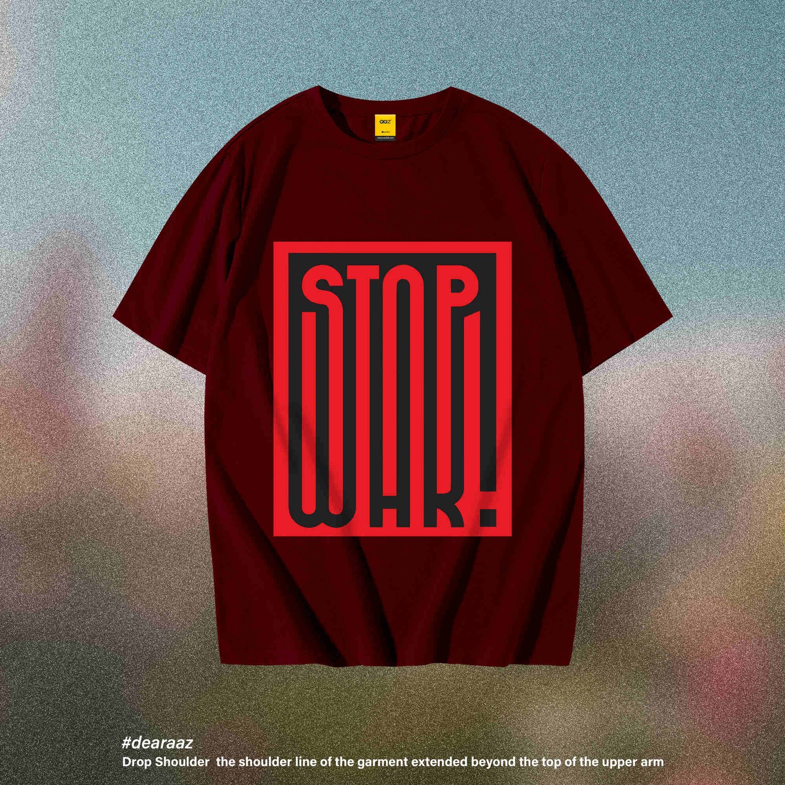 Drop Shoulder T-Shirt (Stop War)