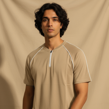 Beige Half-Zip Raglan