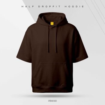Half Sleeve DropFit Hoodie: Deep Brown