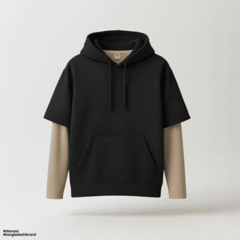 Get This Look: Black Half DropFit Hoodie + Beige Full Sleeve T-Shirt