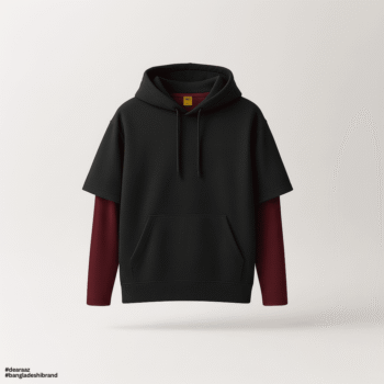 Get This Look: Black Half DropFit Hoodie + Maroon Full Sleeve T-Shirt
