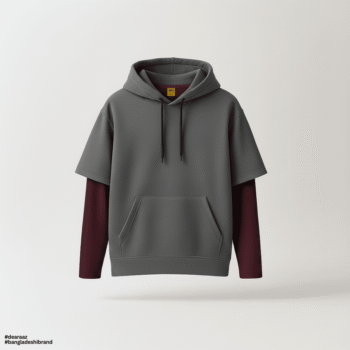 Get This Look: Gray Half DropFit Hoodie + Maroon Full Sleeve T-Shirt