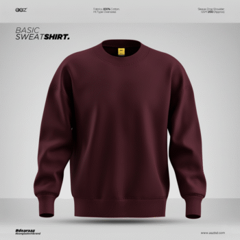 Premium Solid Oversized Sweatshirt (Maroon)