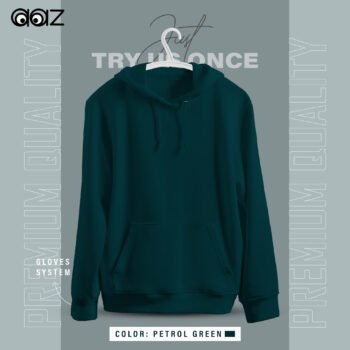 Solid Premium Drop Shoulder Hoodie (Petrol Green)