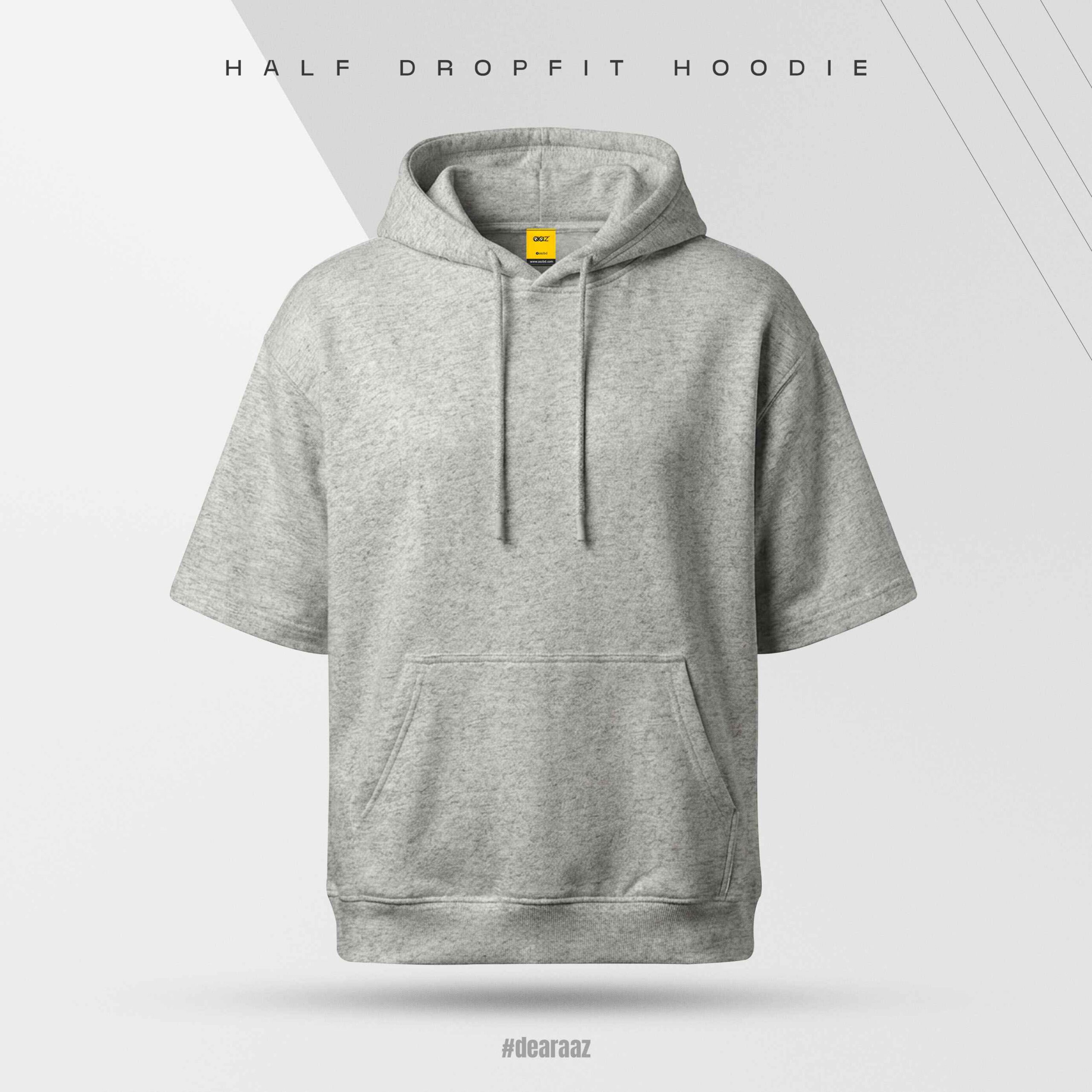 Half Sleeve DropFit Hoodie: Melange - Premium Quality - AAZ Bangladesh