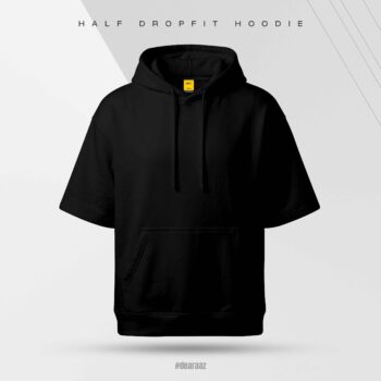 Half Sleeve DropFit Hoodie: Black