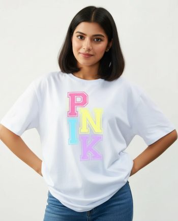 Drop Shoulder T-Shirt (Pink)
