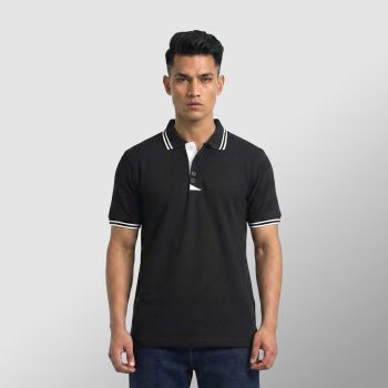 Premium Grayish Black Double Lacoste Polo