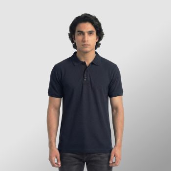 Premium Deep Navy Double Lacoste Polo