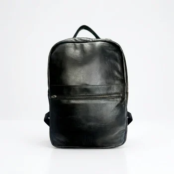 Velante Premium Leather Backpack: Black
