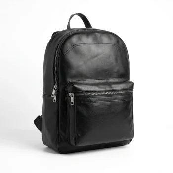 Velante Premium Leather Backpack: Black 02