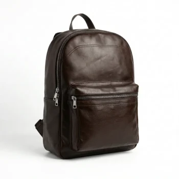 Velante Premium Leather Backpack: Brown 02