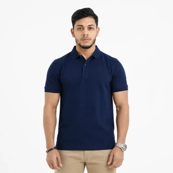 Premium Solid Polo: Navy Blue