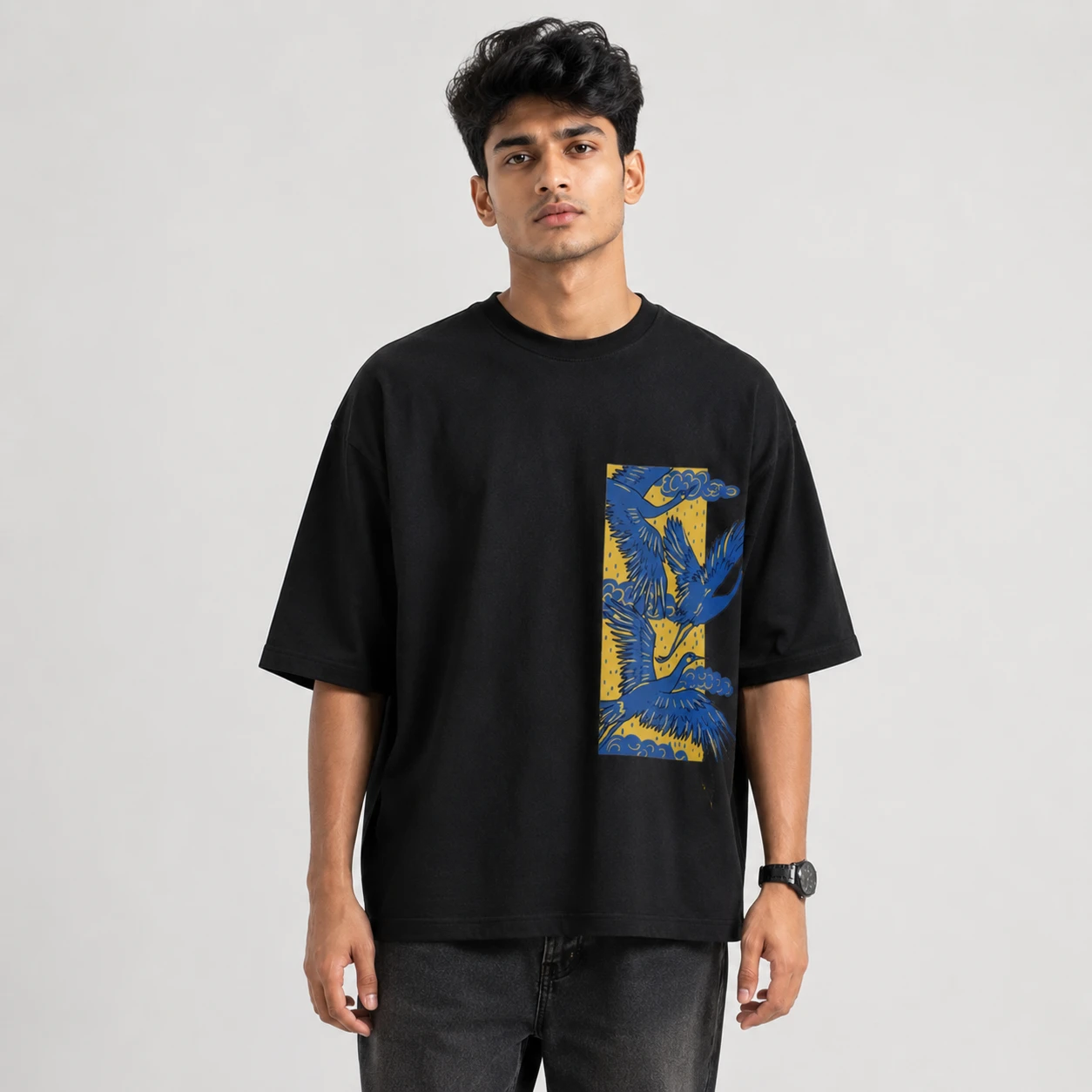 Drop Shoulder T-Shirt (Birds 02)