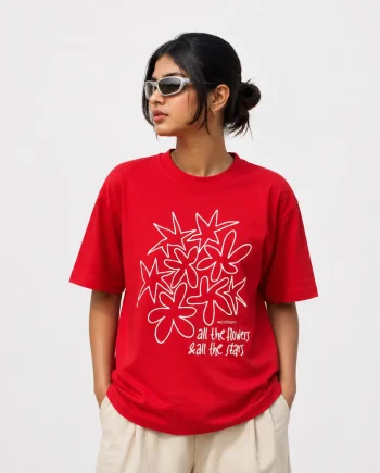 Drop Shoulder T-Shirt (Star Flower)