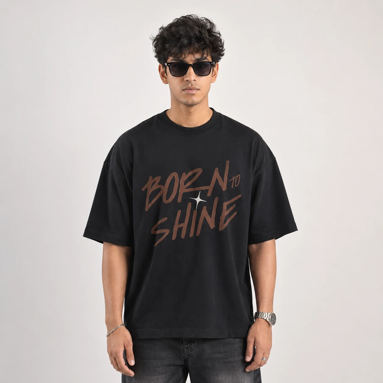 Drop Shoulder T-Shirt (Born to Shine)