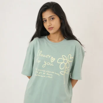 Drop Shoulder T-Shirt (Flower for You)