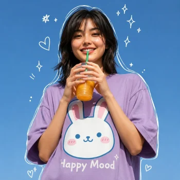 Drop Shoulder T-Shirt (Happy Mode)