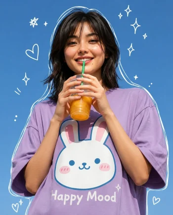 Drop Shoulder T-Shirt (Happy Mode)