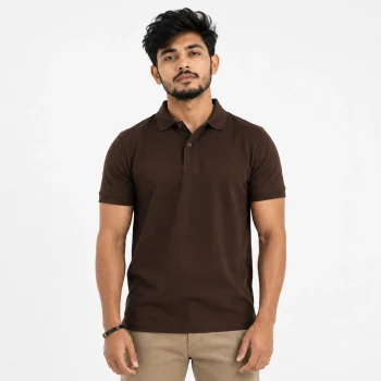Premium Solid Polo: Deep Brown