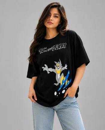 Drop Shoulder T-Shirt (Tom and Jerry 02)